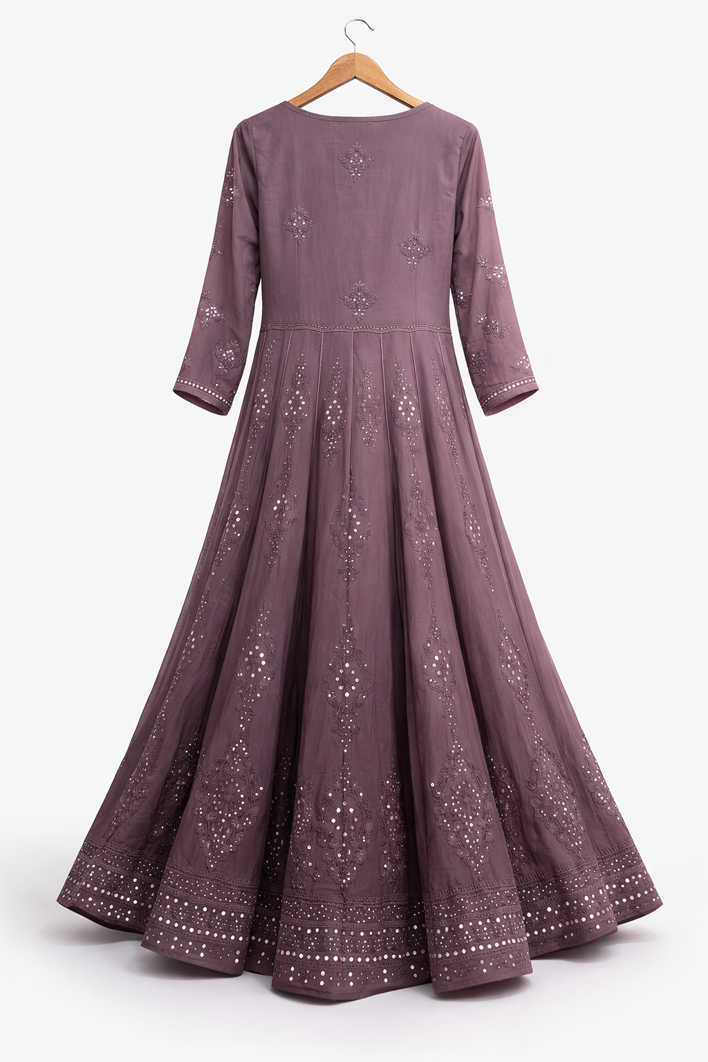 Meher Mauve Chikankari Anarkali Gown