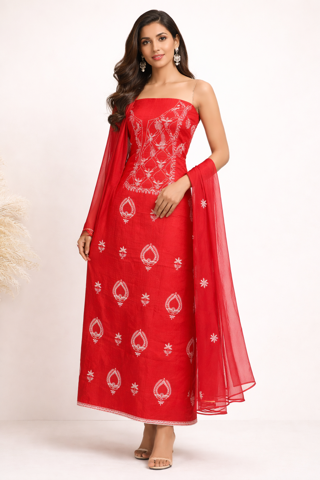 Crimson Grace Chikankari Kurta Set