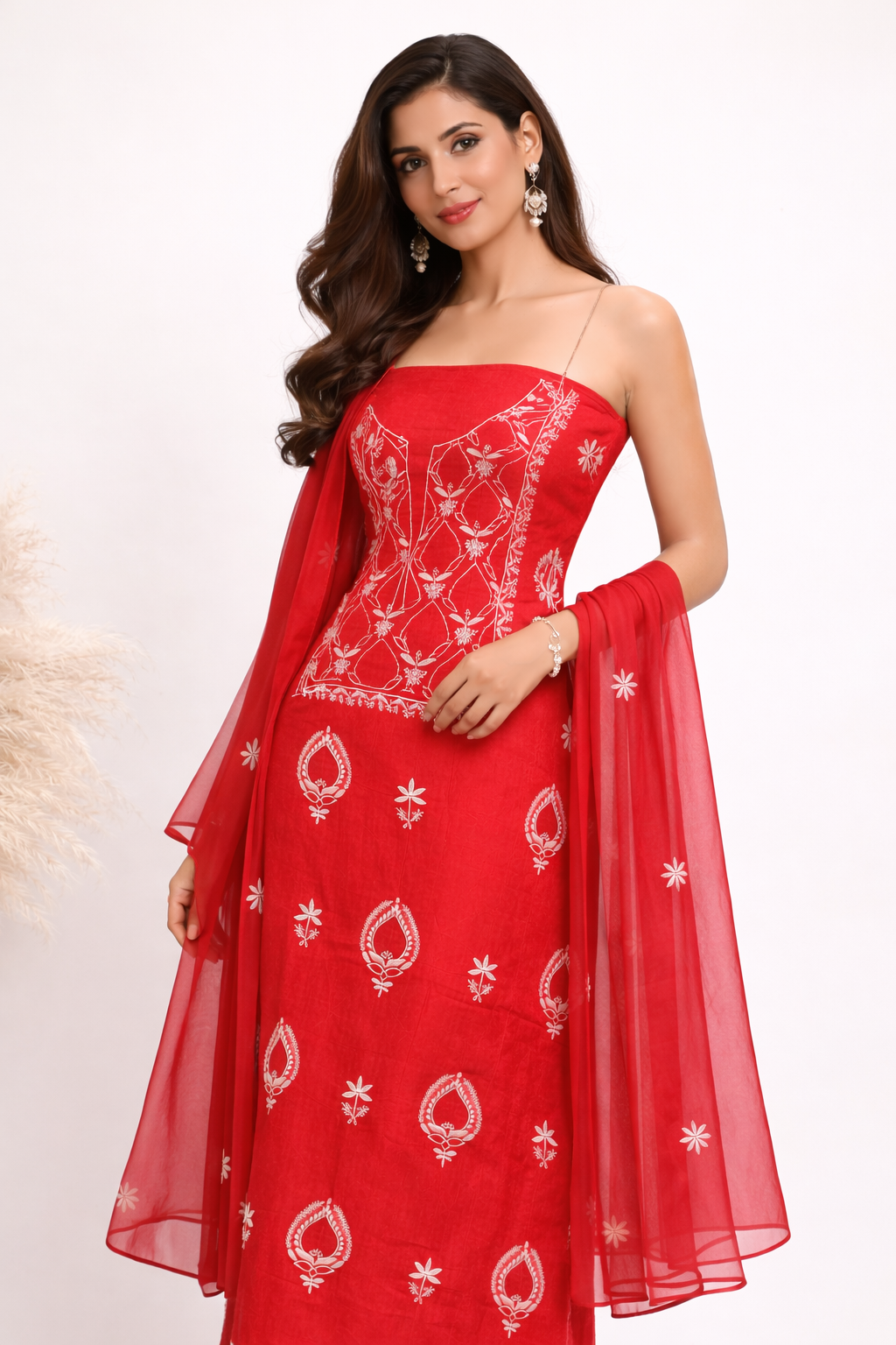 Crimson Grace Chikankari Kurta Set