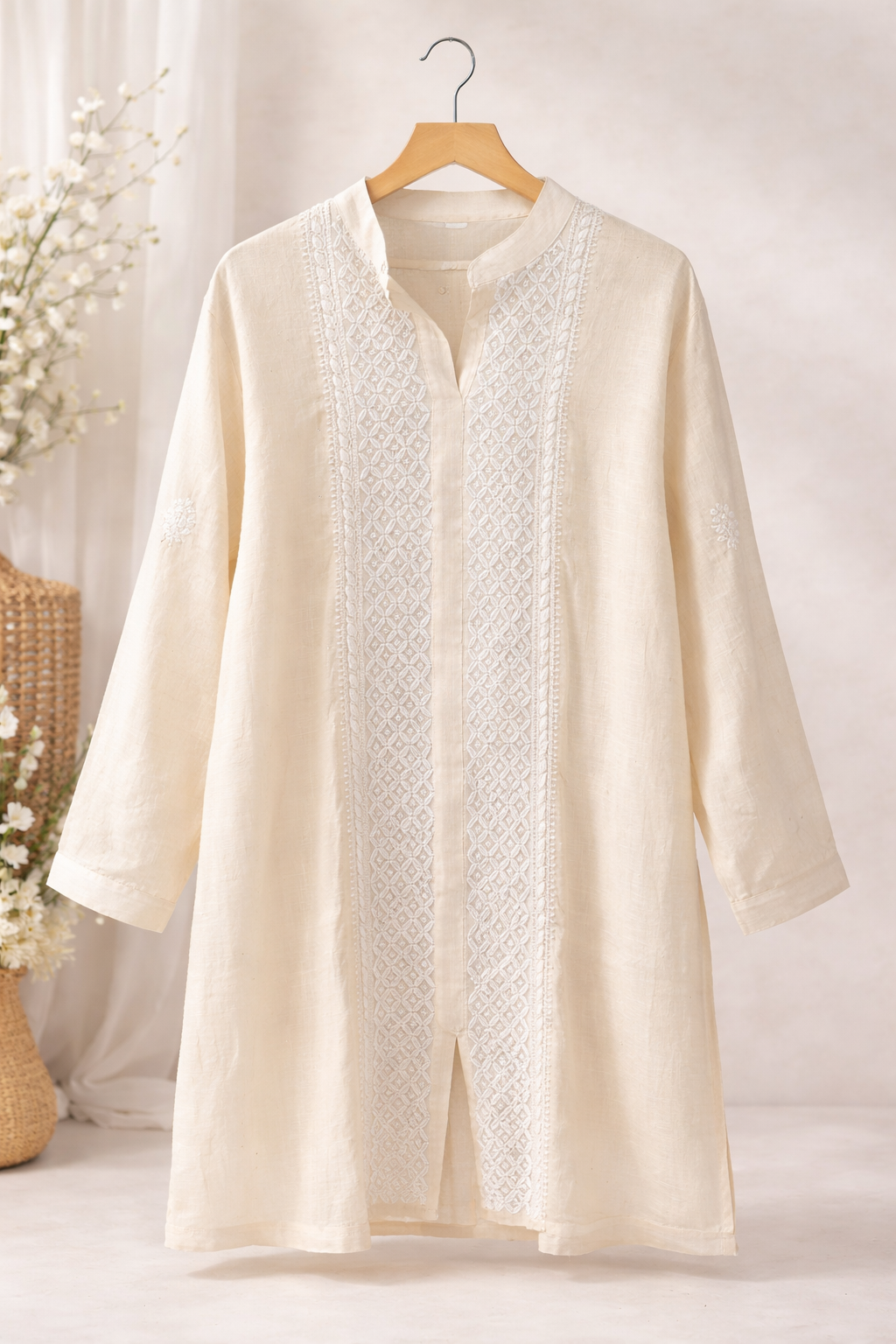 Ivory Handcrafted Chikankari Kurta
