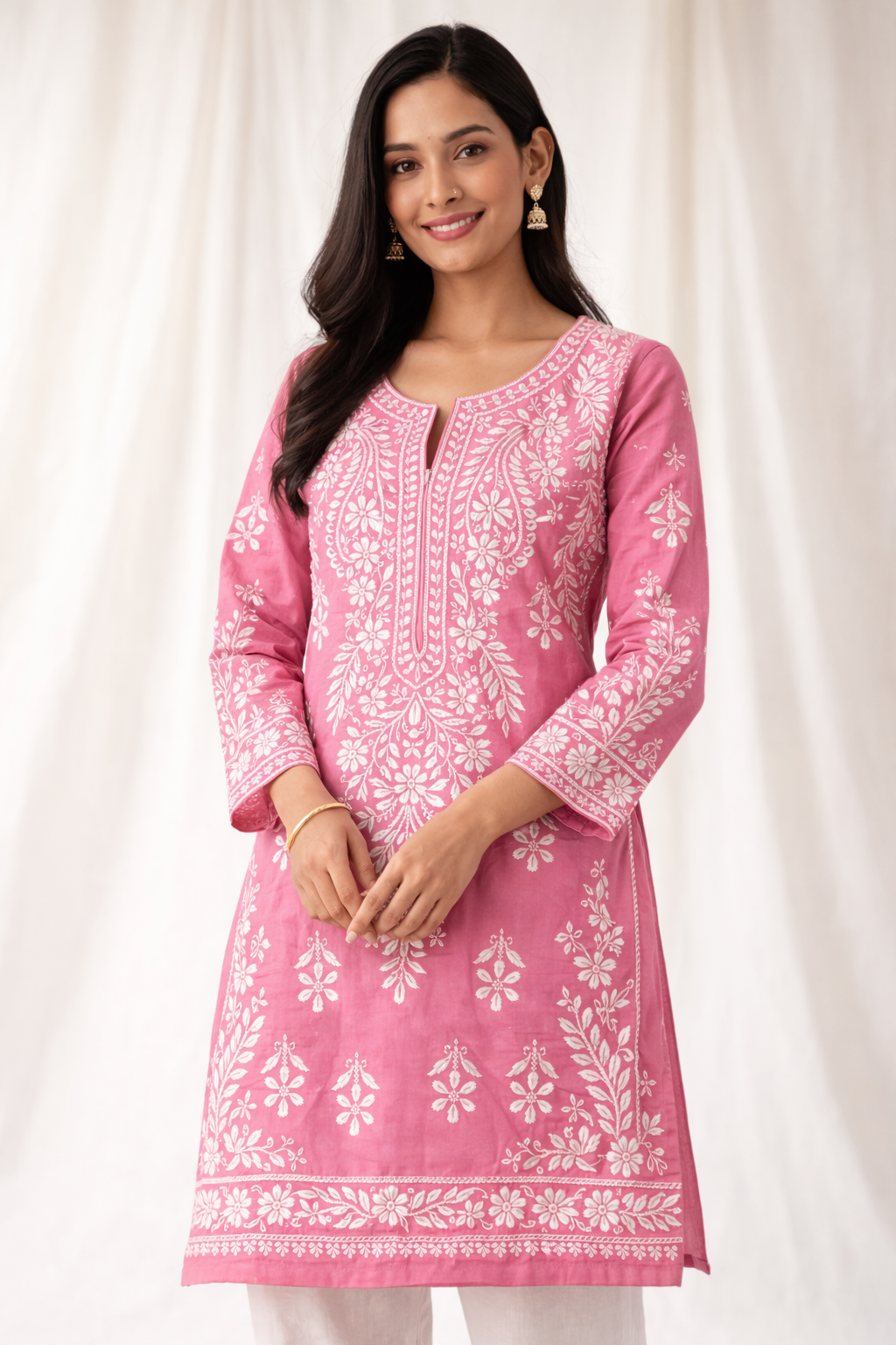 Rose Bloom Lucknowi Chikankari Kurta