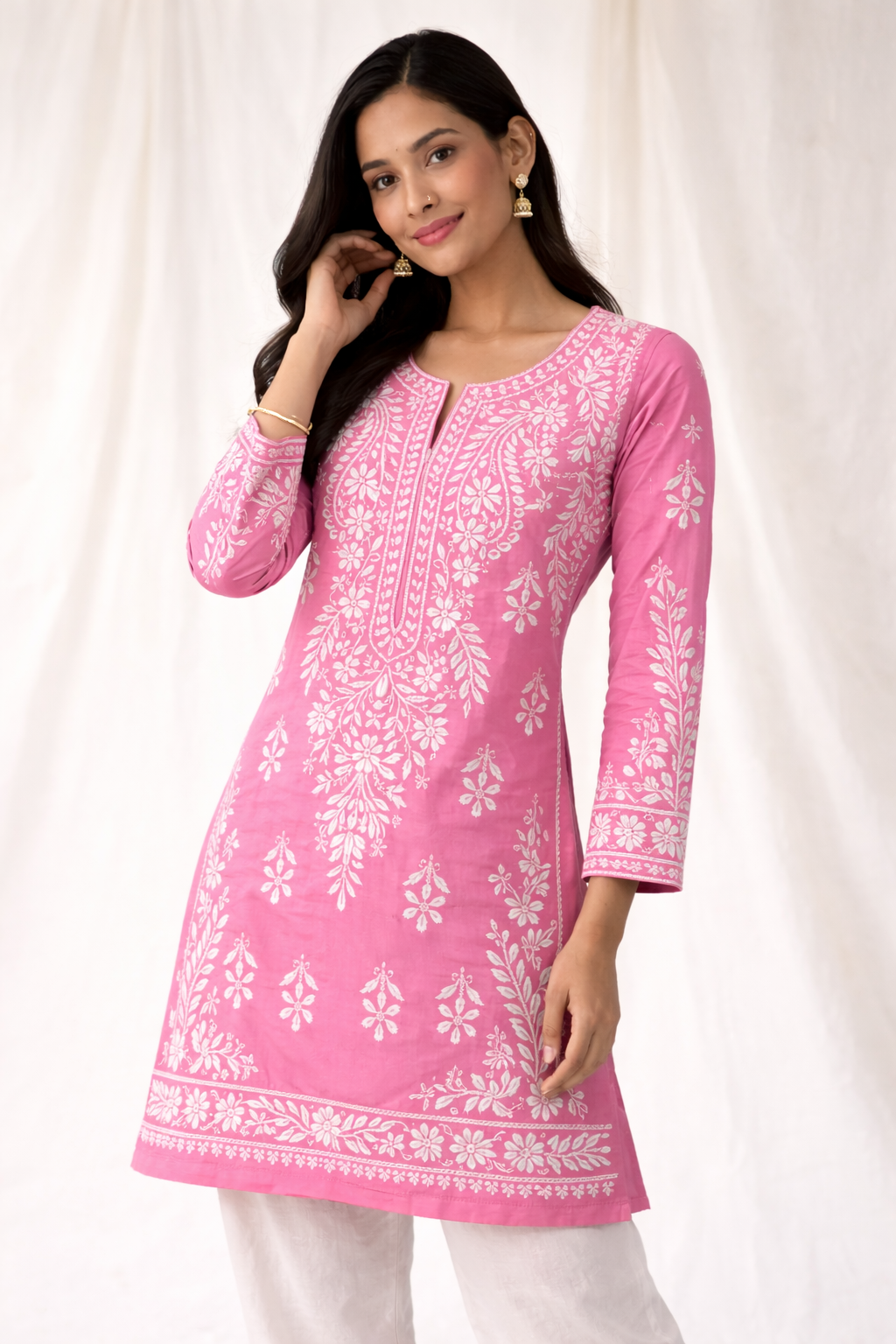 Rose Bloom Lucknowi Chikankari Kurta
