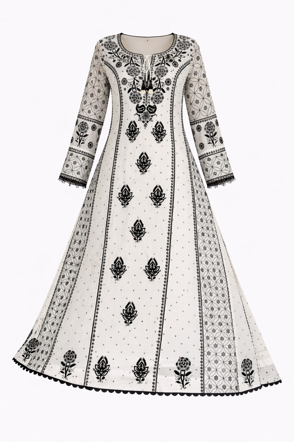 Ivory Eclipse Chikankari Anarkali | Luxury Lucknowi Kurta